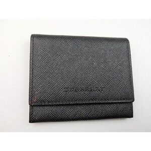 Burberry Leather Crossgrain Small Snap Wallet